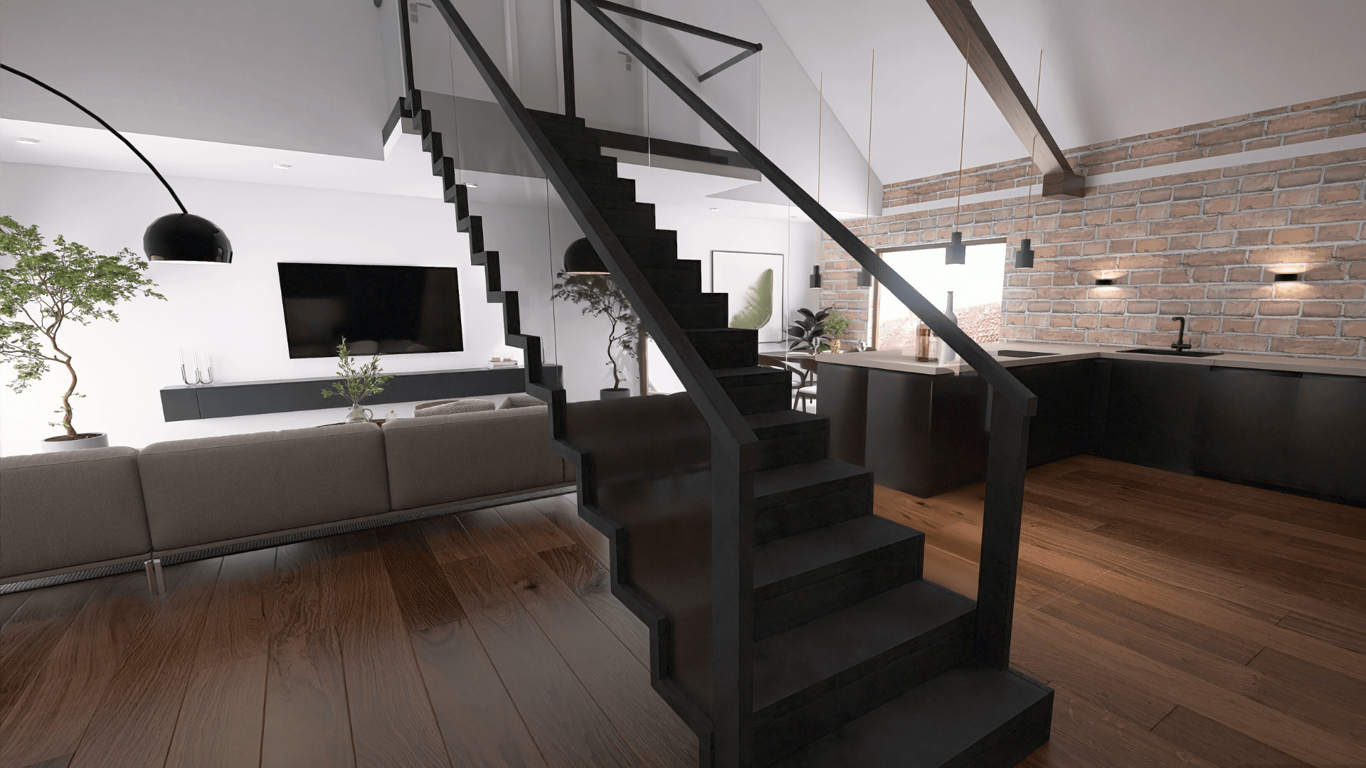 Eingangsbereich der Maisonnette Wohnung in der ehemaligen Scheune